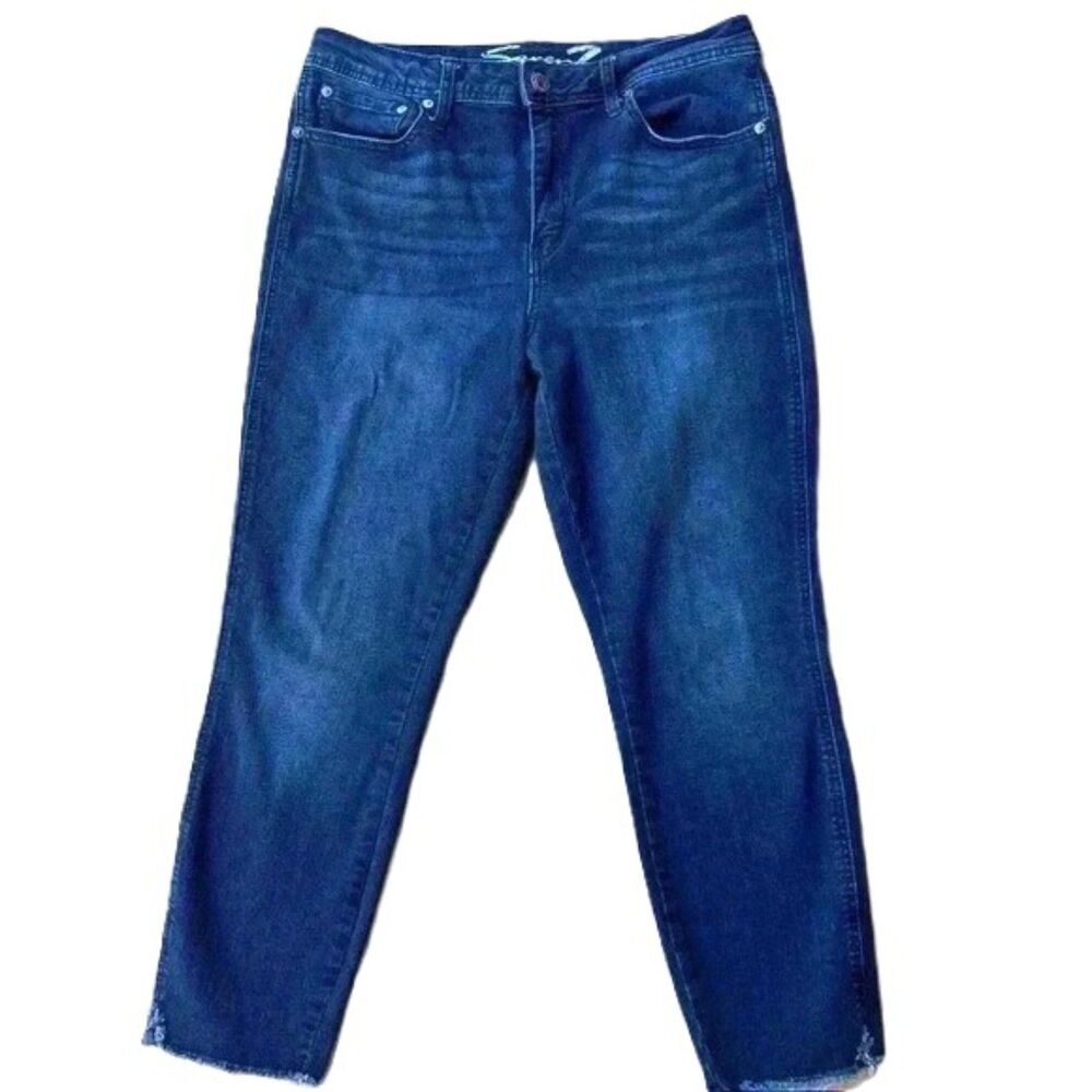 Seven7 High Rise Skinny Cut Off Ankle Womens Jeans Size 12
